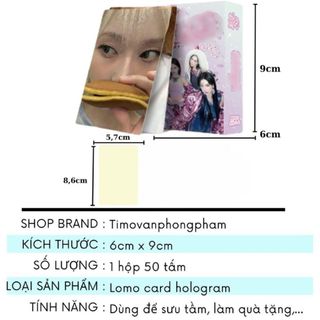 Card A.es.pa Vibe Kpop Fandmade Hộp 50 Tấm Lomo Hologram Bo Góc Timo QT47