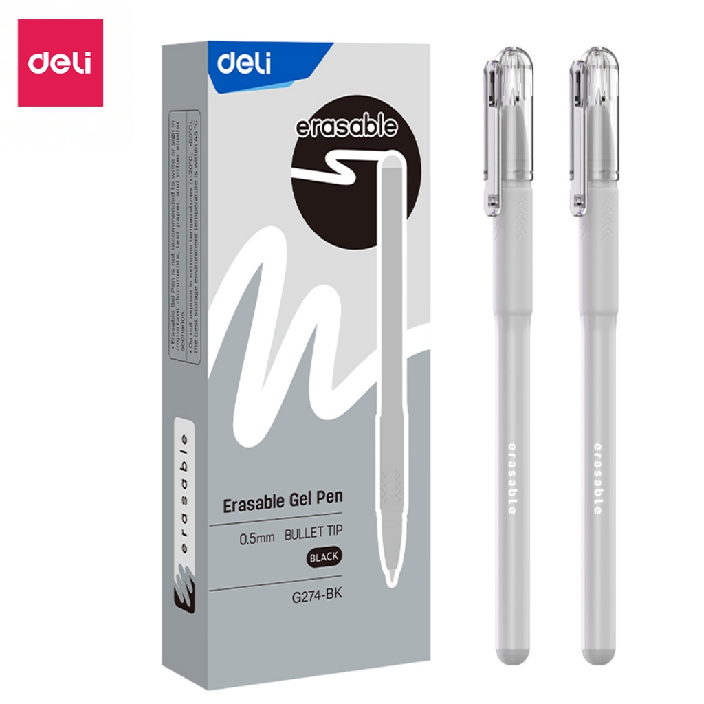 [TRỢ GIÁ] Combo 3/5/12 Bút Gel Xóa Được Deli Bút Gel Bút Bi Mực Xanh/ Đen/ Tím Ngòi 0.5mm Chữ Đẹp Xóa Sạch Học Sinh