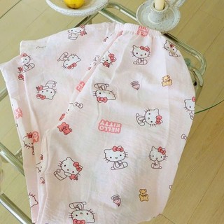 Quần Ngủ Mặc Nhà In Hình Mèo Hồng Cạp Chun Dễ Thương Dành Cho Nữ