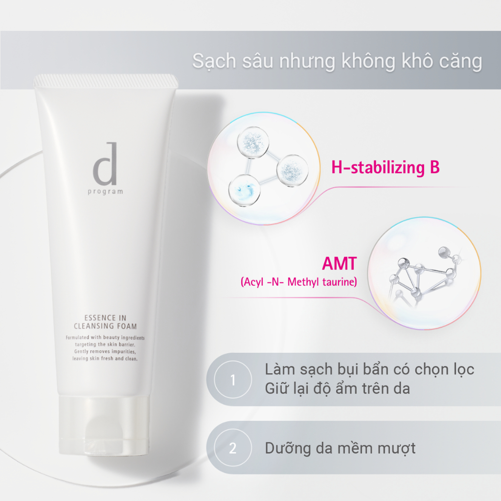 Ảnh [HANNAH OLALA] Sữa rửa mặt tạo bọt dưỡng da Essence Cleansing Foam d program 120g 3