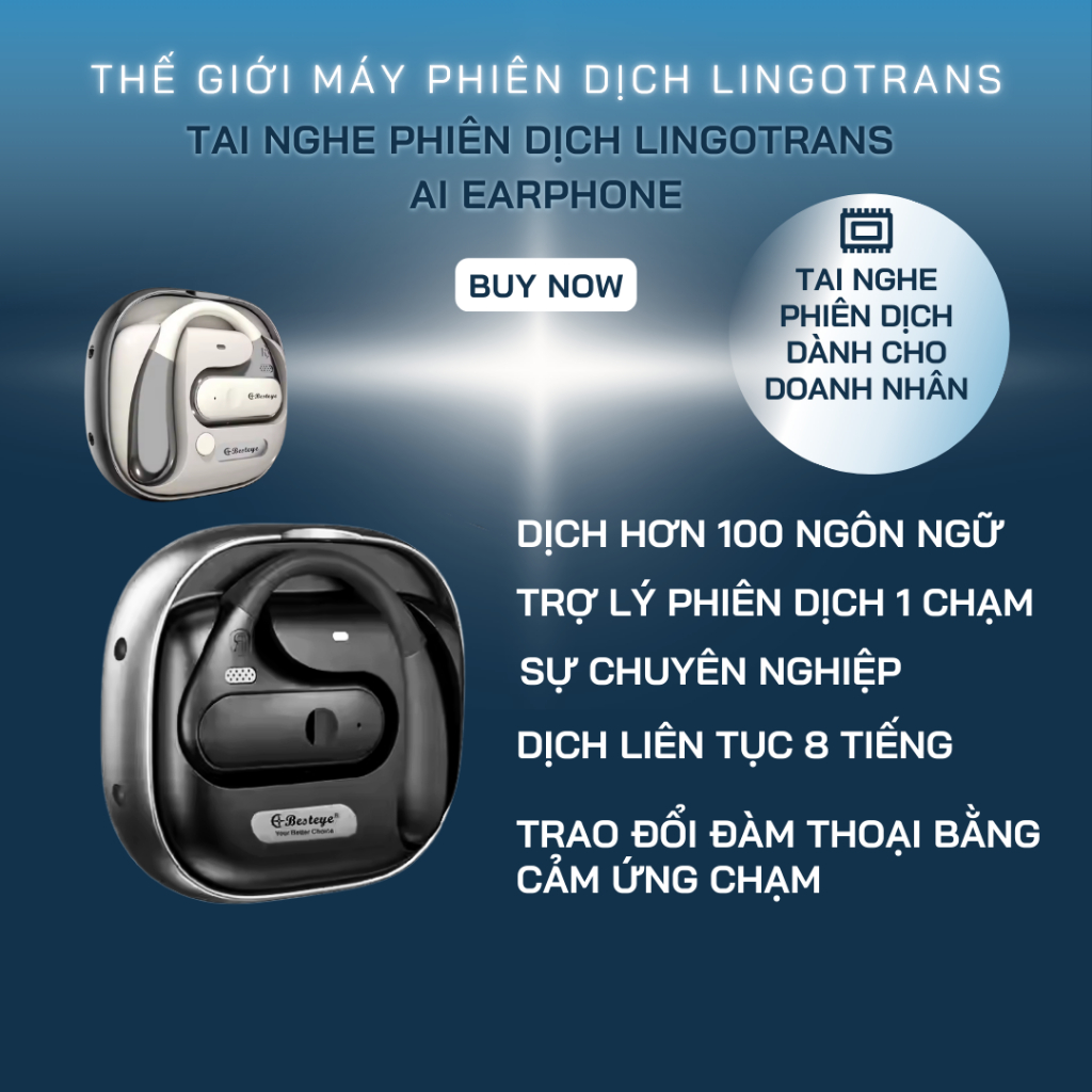 Tai Nghe Phiên Dịch AI Doanh Nhân Chuẩn Xác Tức Thì Giao Tiếp Quốc Tế Dễ Dàng  Thiết Kế Sang Trọng