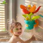 Đồ Chơi Nhà Tắm Chậu Hoa Tưới Nước Cho Bé BỐ KHỦNG LONG Bình Tưới Nước Nở Bông Hoa Cho Trẻ Em