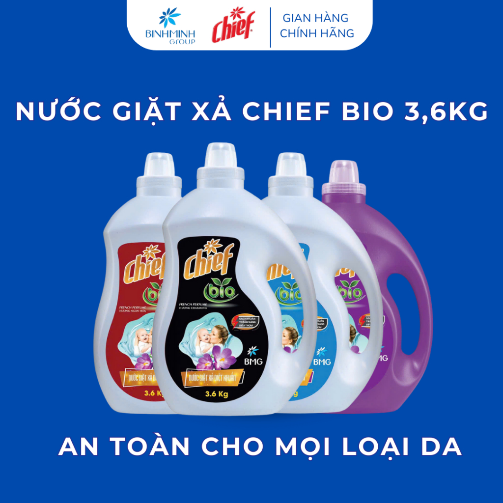 Nước Giặt Xả Chief Bio Lưu Hương Thơm Ngát 3,6kg