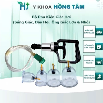 Bộ Phụ Kiện Giác Hơi (Súng Giác, Dây Hơi, Ống Giác Lớn & Nhỏ), Thích Ứng Nhiều Loại Giác Hơi