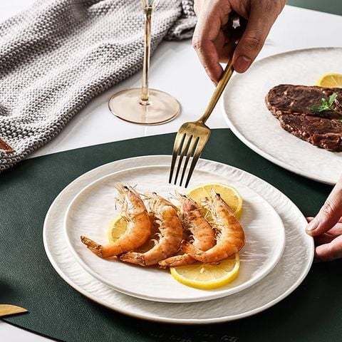 Dĩa Gốm Màu Trắng Trang Trí Món Ăn Tráng Miệng Dành Cho Nhà Hàng, Gia Đình Sang Trọng
