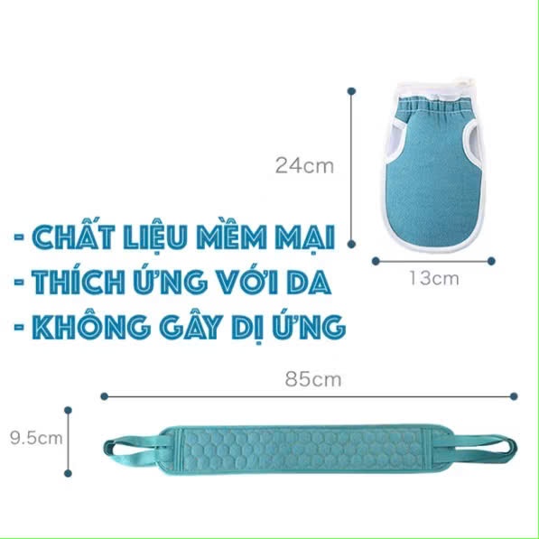 COMBO 3 DÂY TẮM TẠO BỌT LÀM SẠCH CƠ THỂ - Set 3 Bông Tắm Chà Lưng Tiện Dụng Dễ Dùng,Bông Tẩy Tế Bào Chết Kiểu Nhật