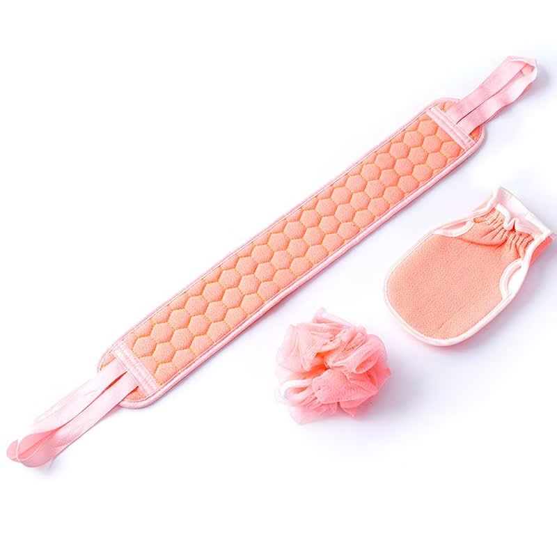COMBO 3 DÂY TẮM TẠO BỌT LÀM SẠCH CƠ THỂ - Set 3 Bông Tắm Chà Lưng Tiện Dụng Dễ Dùng,Bông Tẩy Tế Bào Chết Kiểu Nhật