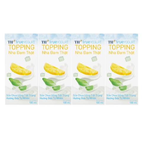 Sữa Chua Uống Tiệt Trùng TH Topping Hương Dứa Lốc 4 Hộp 180ml | Shopee ...