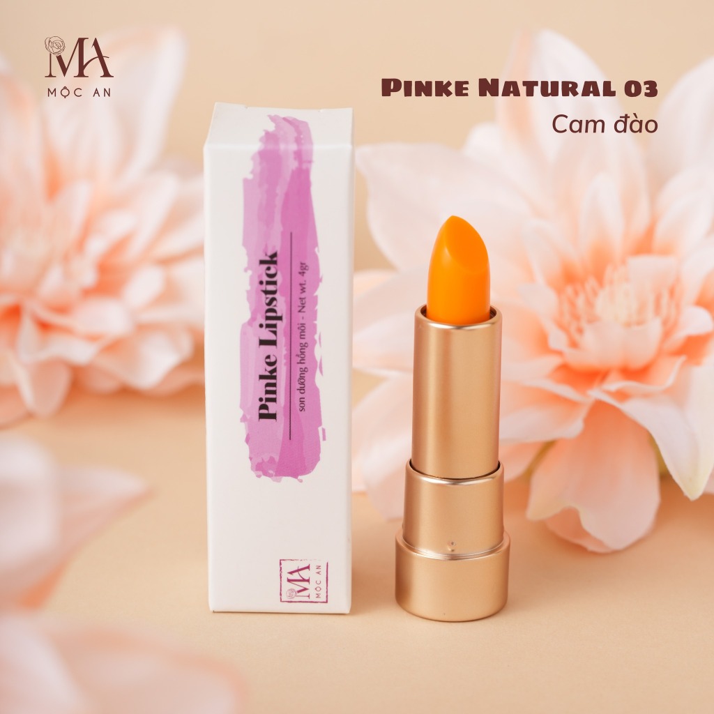 Ảnh Son Dưỡng Môi Có Màu Pinke Mộc An, Không Chì, Cấp Ẩm Dưỡng Hồng Môi Mềm Mịn 4g 4