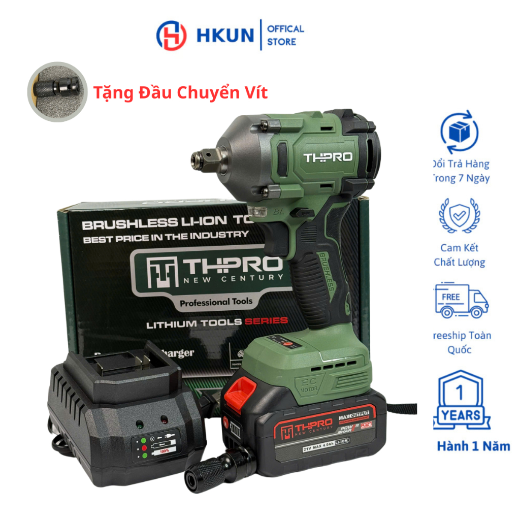 Máy Siết Bulong THPRO TH-6360Pro Động Cơ Không Chổi Than Lõi Đồng