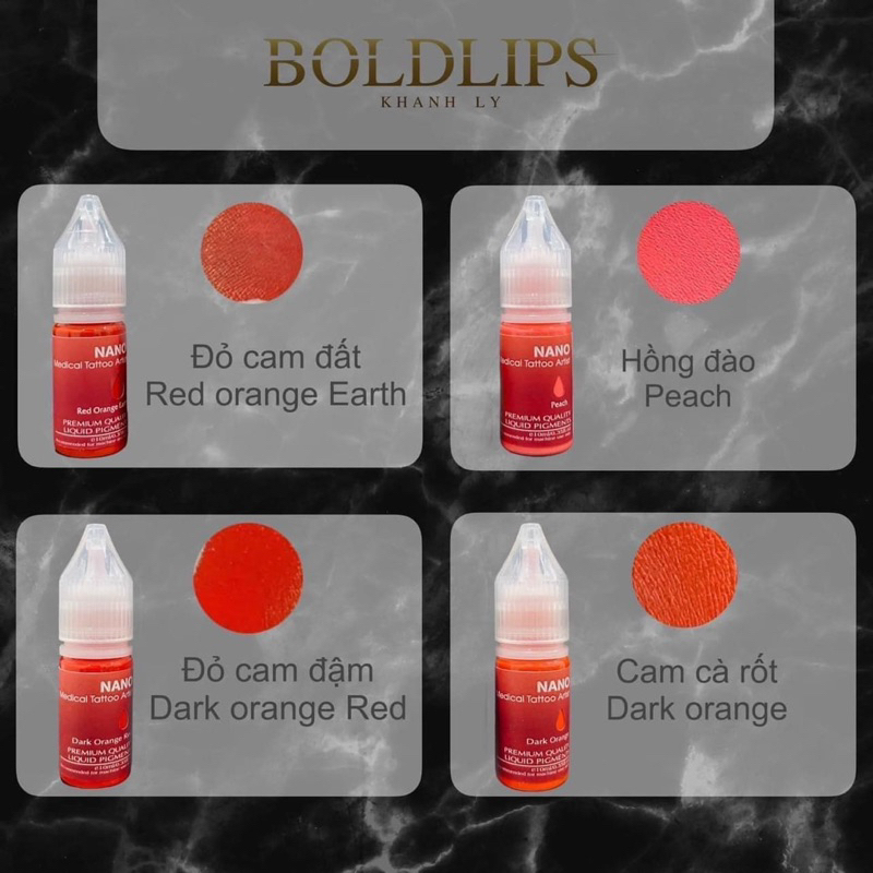 Mực Boldlips Nano Chính Hãng – Bong Đậm, Lên Màu Chuẩn, Dùng Cho Phun Xăm Môi, Đủ Size | Nguyễn Khánh Linh