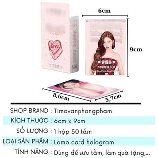 Card Lomo Hologram Hộp 50 Tấm Bo Góc Vibe Kpop Fanmade Timo QT47