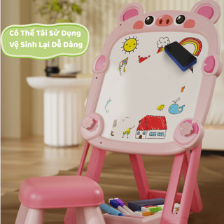 Bảng Vẽ Hai Mặt Thông Minh Gắn Được Nam Châm Có Giá Đỡ Dễ Dàng Xóa, Không Bám Bụi Dễ Sử Dụng Giúp Bé Thỏa Sức Sáng Tạo