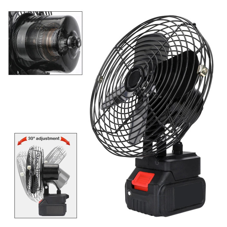 Quạt Tích Điện Pin 10 Cell Dùng Liên Tục 8H, Quạt Để Bàn 2 Cấp Độ Gió Siêu Mát
