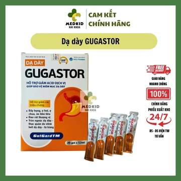 Gel dạ dày GUGASTOR - Hỗ trợ giảm acid dịch vị, giúp bảo vệ dạ dày, giảm đầy hơi, trào ngược dạ dày (Hộp 20 gói)
