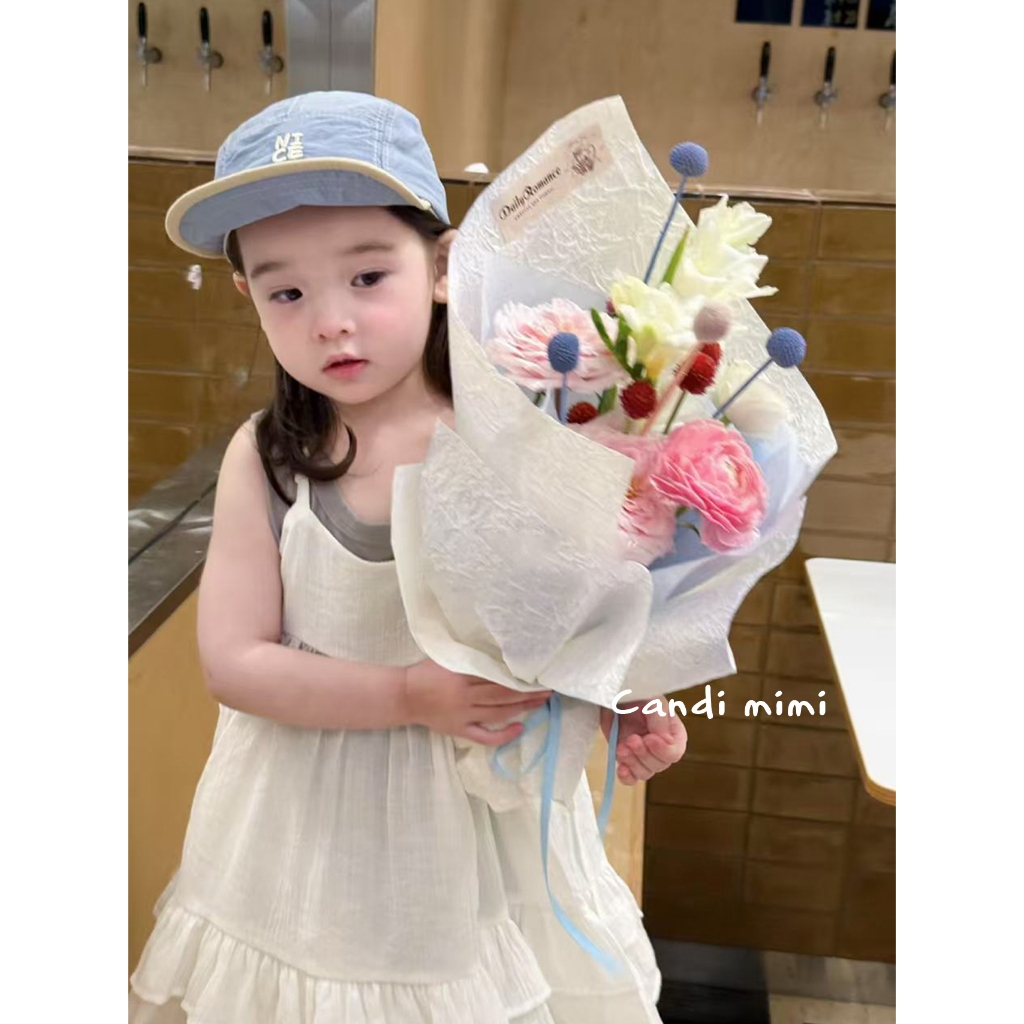 CANDI MIMI Váy babydoll hai dây trắng tiểu thư - Phong cách Hàn Quốc