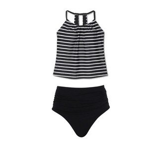 (63-100kg) Bộ bikini bigsize, bikini kín đáo, che bụng, áo cổ yếm có đệm ngực quần cạp cao hàng VNXK
