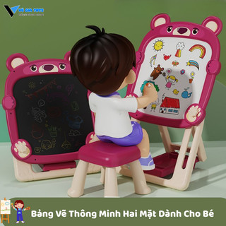 Bảng Vẽ Hai Mặt Thông Minh Gắn Được Nam Châm Có Giá Đỡ Dễ Dàng Xóa, Không Bám Bụi Dễ Sử Dụng Giúp Bé Thỏa Sức Sáng Tạo