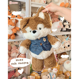 Gấu Thú Bông Lông Xù Mịn Gấu Mèo Cáo Chó Sói Cún Puppy Fashion Bận Váy Yếm Jean Quà Tặng Lông Xù Siêu Mềm Mịn Dễ Thươn