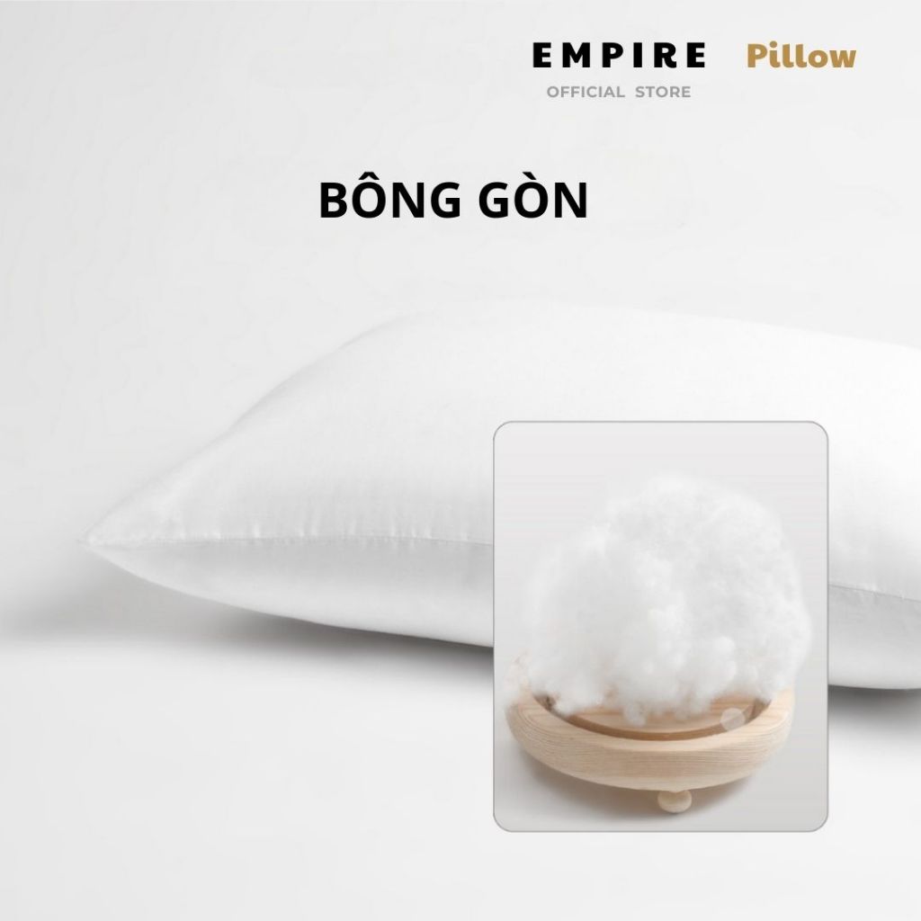 Ruột gối nằm bông gòn kích thước 50x70 Empire cao cấp gối nằm êm ái thoải mái không mùi hôi - EMPIRE | Bedding & Decor