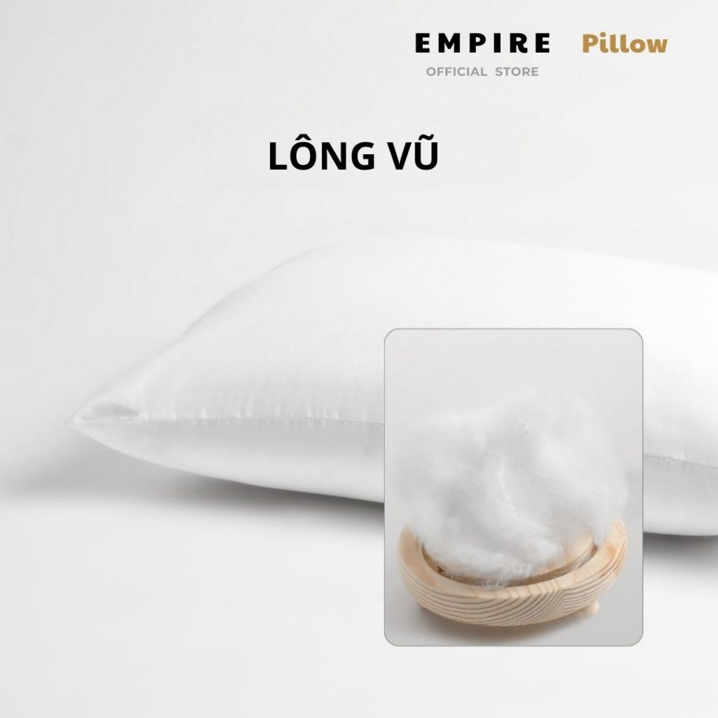 Ruột gối nằm bông gòn kích thước 50x70 Empire cao cấp gối nằm êm ái thoải mái không mùi hôi - EMPIRE | Bedding & Decor