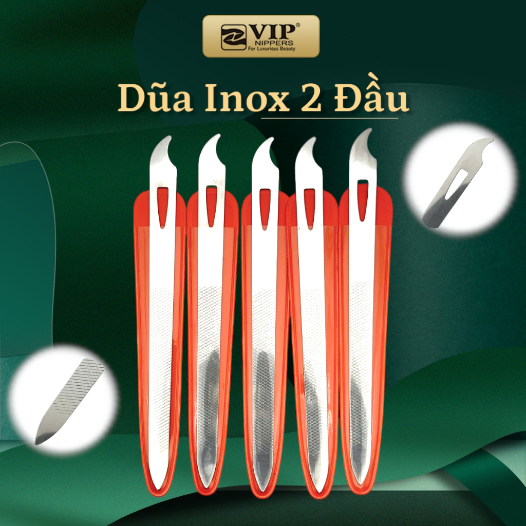Combo 5 Dũa Inox Móc Câu, 2 Đầu, Đẩy Da giá rẻ, tiện dụng