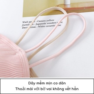 Combo 3 Áo bra nữ cotton gân tăm form đẹp 2 dây sợi bún co dãn thoải mái chống hằn King Shop B-7719