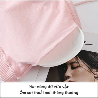 Combo 3 Áo bra nữ cotton gân tăm form đẹp 2 dây sợi bún co dãn thoải mái chống hằn King Shop B-7719