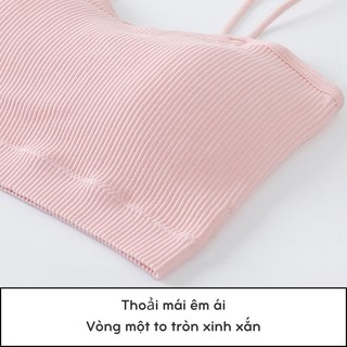 Combo 3 Áo bra nữ cotton gân tăm form đẹp 2 dây sợi bún co dãn thoải mái chống hằn King Shop B-7719