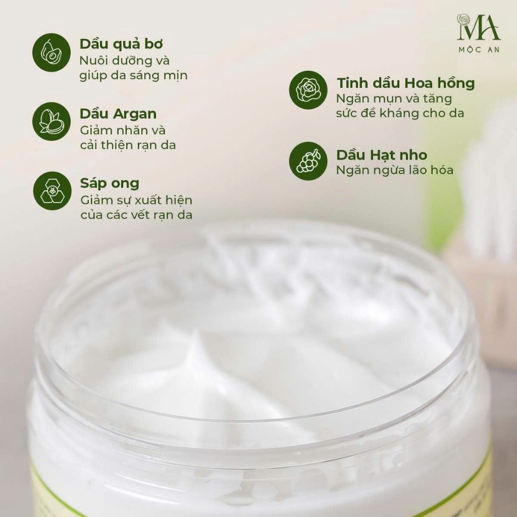 Ảnh Kem Dưỡng Body Mộc An Chiết Xuất Bơ Xanh Cấp Ẩm, Dưỡng Da Sáng Mịn 250g 2