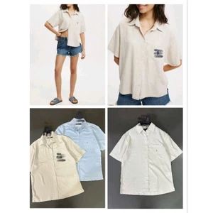 Áo sơmi linen tay ngắn nữ pol0*