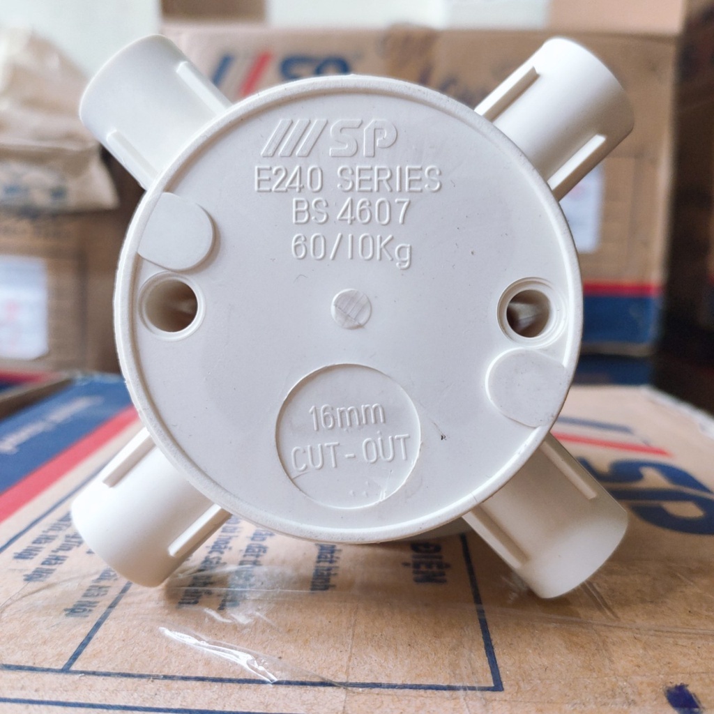 Hộp nối dây Box tròn chia 3 4 ngã đường ống điện phi 16-20 SINO SP E240 ...