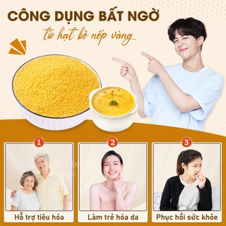 Hạt kê nếp vàng đã tách vỏ 500g, hạt kê sạch hữu cơ - Lãn Ông
