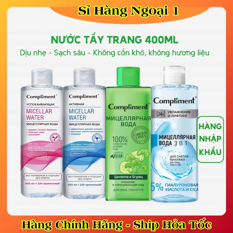 Nước Tẩy Trang Compliment Micellar Water - Dành cho da dầu mụn - Da Nhạy Cảm 400mL  của Nga