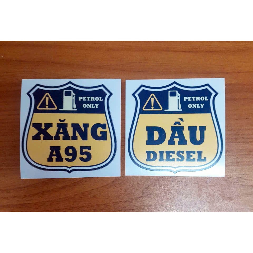 Tem Nắp Bình Xăng Ô Tô Sticker Xăng 95 Diesel Chống Thấm Chống Phai Màu Dán Chắc Bền Đẹp