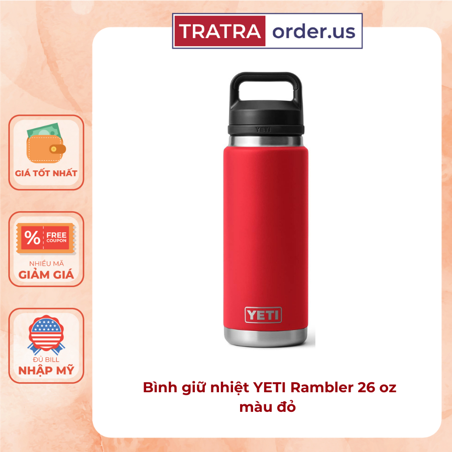 Cốc giữ nhiệt Yeti Rambler 14oz - 18oz - 20oz - 30oz- 35oz - 36oz - 46oz Tumber nắp nam châm [Hàng Mỹ] | BigBuy360 - bigbuy360.vn