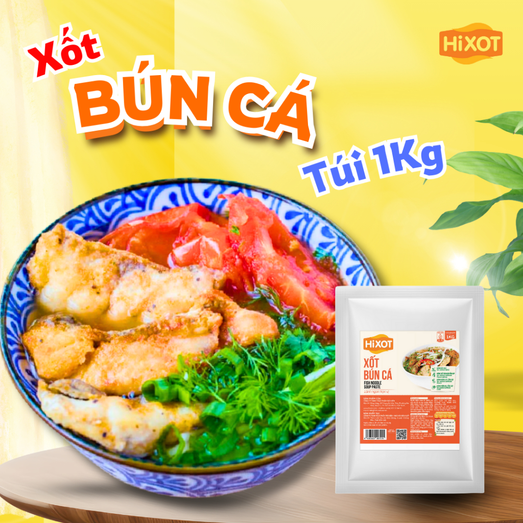 XỐT BÚN CÁ HiXOT TÚI 1KG, cho quán ăn, nhà hàng, khách sạn, nấu bún cá, bánh canh cá, lẩu cá