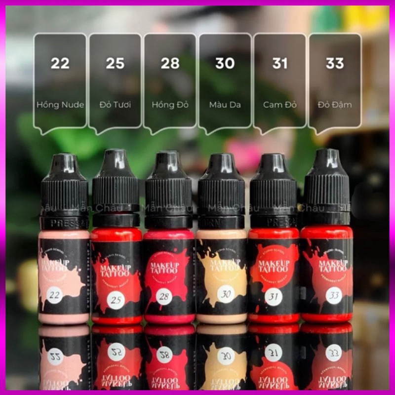 Mực Makeup Tattoo Chính Hãng Nga – Chuyên Dùng Phun Xăm Thẩm Mỹ Mày, Môi, Mí, Mini 5ml / Fullsize 10ml