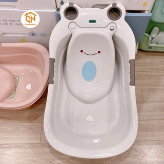 Chậu tắm ếch cho bé có van thoát nước tiện lợi, kích thước 85*50*32cm Cam Homeware