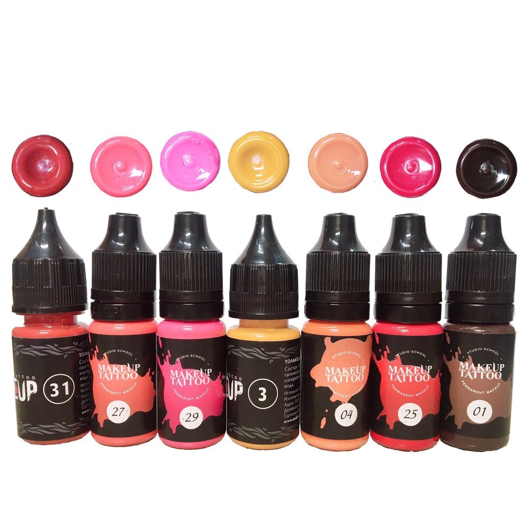 Mực Makeup Tattoo Chính Hãng Nga – Chuyên Dùng Phun Xăm Thẩm Mỹ Mày, Môi, Mí, Mini 5ml / Fullsize 10ml