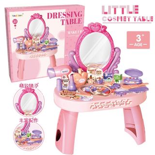 Bộ đồ chơi bàn trang điểm đầy đủ phụ kiện máy sấy son phấn quà tặng cho bé gái HT Toys