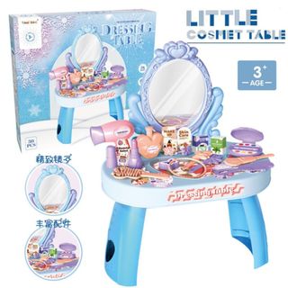 Bộ đồ chơi bàn trang điểm đầy đủ phụ kiện máy sấy son phấn quà tặng cho bé gái HT Toys