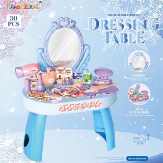Bộ đồ chơi bàn trang điểm đầy đủ phụ kiện máy sấy son phấn quà tặng cho bé gái HT Toys