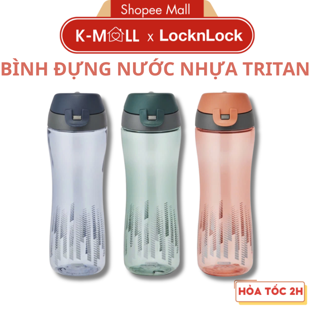 Bình Đựng Nước Nhựa Tritan LocknLock New Sport Spout ABF639 Dung Tích 650ml, Kèm Quai Xách - K-MALL