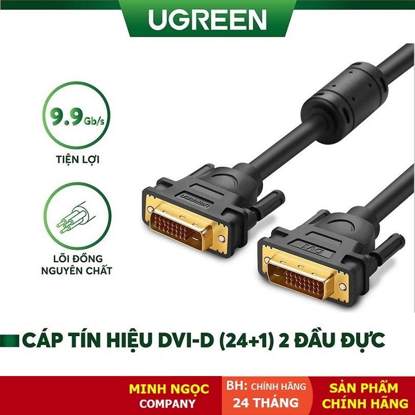 Dây cáp DVI (24+1) 2 đầu đực chính hãng Ugreen DV101 dài từ 1,5-10M ...