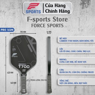 (HOẢ TỐC HN) Vợt Pickleball T700 Pro F-Sports – Carbon T700 Nhám Cao Cấp – Tăng Độ Chính Xác