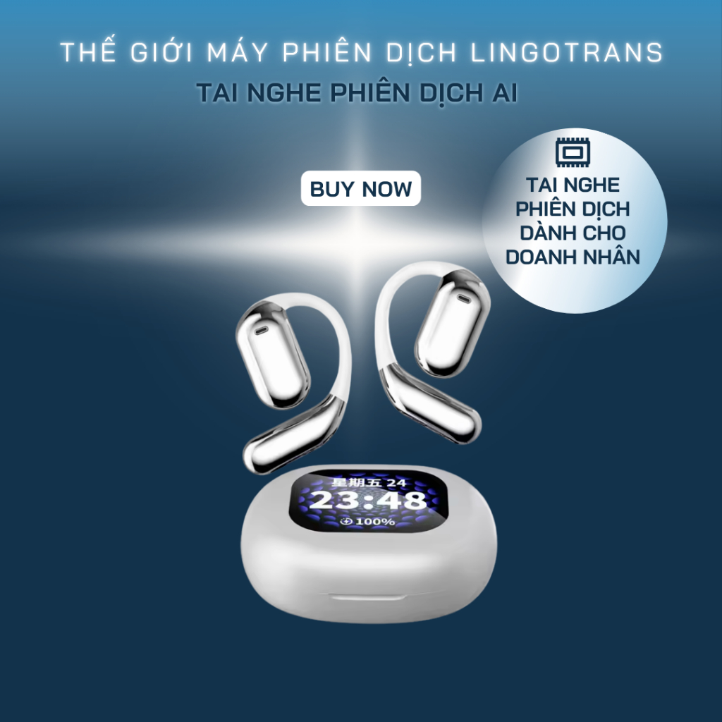 Tai Nghe Phiên Dịch AI LINGO Phiên Dịch Tức Thì 144 Ngôn Ngữ