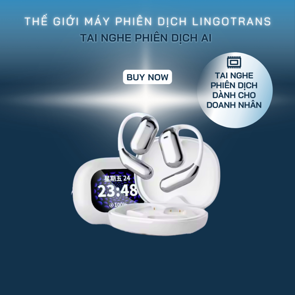 Tai Nghe Phiên Dịch AI LINGO Phiên Dịch Tức Thì 144 Ngôn Ngữ