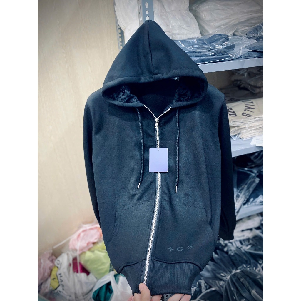 Áo Khoác Nỉ Logo Họa Tiết Chữ V From Chuẩn Hàng Quảng Châu Cao Cấp