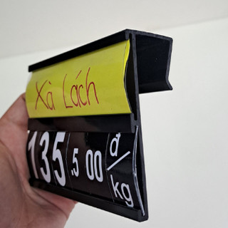 Kẹp bảng giá siêu thị 12x8cm, bảng giá cài kệ siêu thị, hiển thị giá có bộ số lật